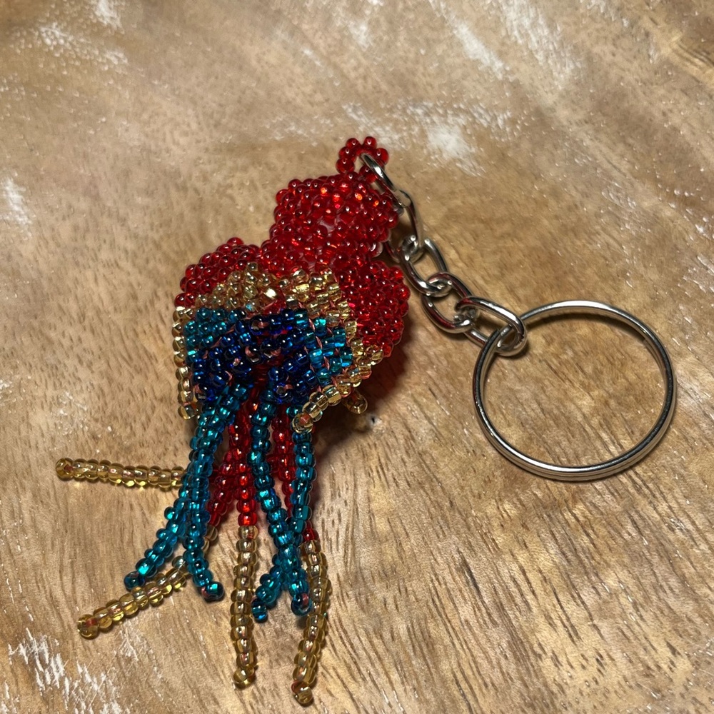 Handmade Beaded Parrot Bird Keychain - Picture 4 of 9